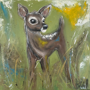 Rehkitz Bambi 绘画 标题为“Rehkitz Bambi” 由Tatjana Greb, 原创艺术品, 丙烯