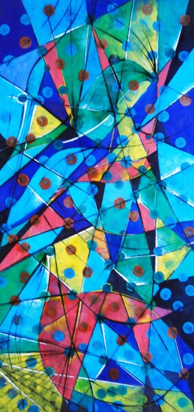 Schilderij getiteld "Novos tempos-003Jul…" door Antonio Guimaraes, Origineel Kunstwerk, Acryl