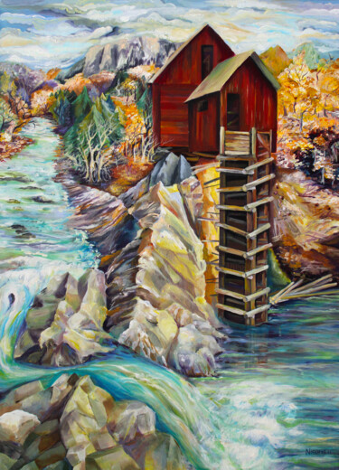 "Crystal Mill Colora…" başlıklı Tablo Sonia Chivarar tarafından, Orijinal sanat, Akrilik Ahşap Sedye çerçevesi üzerine monte…