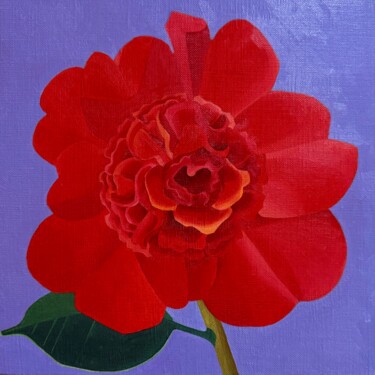 Painting titled "Square Floral Oil P…" by Mabentali Shadezozs, Original Artwork, Oil Mounted on Wood Stretcher frame