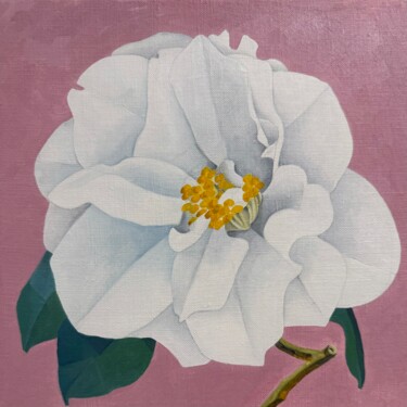 Painting titled "Square Floral Oil P…" by Mabentali Shadezozs, Original Artwork, Oil Mounted on Wood Stretcher frame