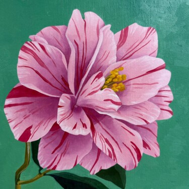 Painting titled "Square Floral Oil P…" by Mabentali Shadezozs, Original Artwork, Oil Mounted on Wood Stretcher frame