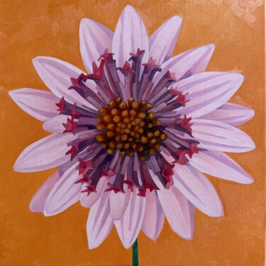 Painting titled "Square Floral Oil P…" by Mabentali Shadezozs, Original Artwork, Oil Mounted on Wood Stretcher frame