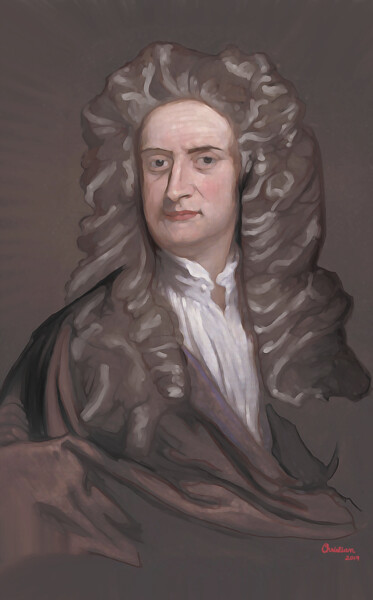 Prophet Isaac Newton 数字艺术 标题为“Prophet Isaac Newton” 由Christian Envall, 原创艺术品, 数字油画