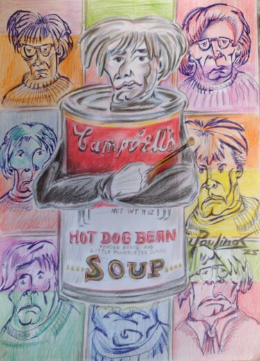 图画 标题为“Warhol Caricature” 由Dpaulinos, 原创艺术品, 铅笔