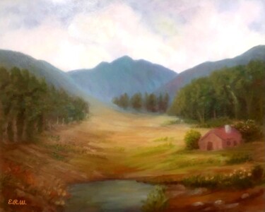 Pittura intitolato "A Quiet Valley" da Elena Wuebben, Opera d'arte originale, Olio