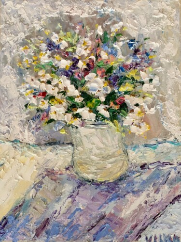 Malarstwo zatytułowany „Wildflower Bouquet…” autorstwa Vilma Gataveckiene, Oryginalna praca, Olej