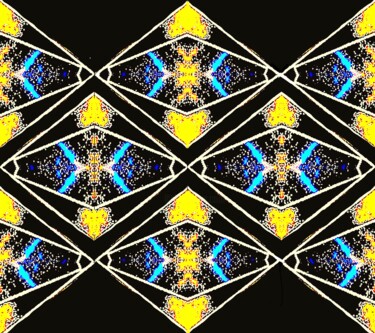 Diamonds in Yellow, Turquoise and Black 21c Fotografía titulada "Diamonds in Yellow,…" por Ken Lerner, Obra de arte original, Fotografía digital