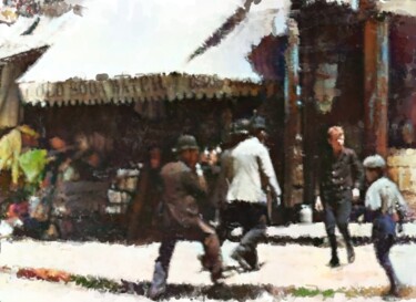 Digital Arts με τίτλο "Vibrant Street" από Russell Newell, Αυθεντικά έργα τέχνης, 2D ψηφιακή εργασία