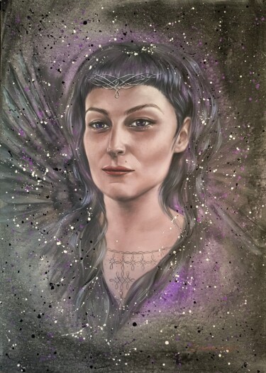 Schilderij getiteld "Donatella Queen" door Maryna Sakalouskaya, Origineel Kunstwerk, Olie