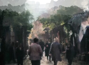 "Street Scene #9" başlıklı Dijital Sanat Russell Newell tarafından, Orijinal sanat, 2D Dijital Çalışma