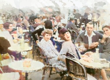 Digital Arts με τίτλο "Cafe #9" από Russell Newell, Αυθεντικά έργα τέχνης, 2D ψηφιακή εργασία