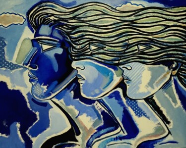 Peinture intitulée "Tribute to Grece" par Pascal Buffard, Œuvre d'art originale, Huile Monté sur Châssis en bois