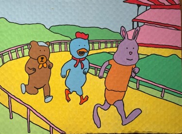 제목이 "La course de mascot…"인 미술작품 Mou로, 원작, 구아슈