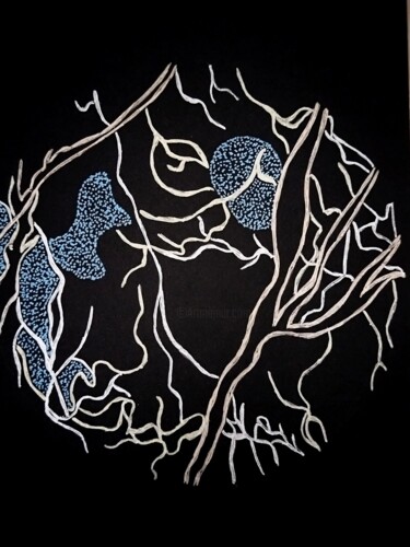 「Branches lune」というタイトルの描画 Sophie Ongによって, オリジナルのアートワーク, ボールペン