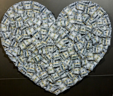Картина под названием "Money Heart" - Ghost Art, Подлинное произведение искусства, 3D моделирование Установлен на Алюминий