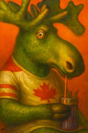 绘画 标题为“Henry Moose” 由Spencer Derry, 原创艺术品, AI生成的图像