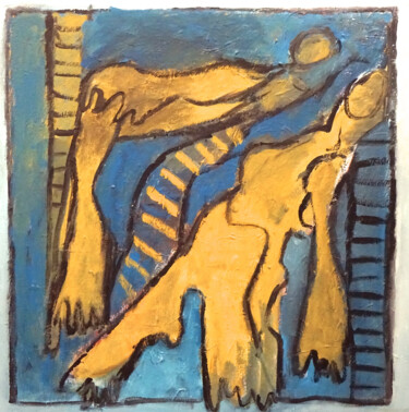 Composition 7040 Schilderij getiteld "Composition 7040" door Engelina Zandstra, Origineel Kunstwerk, Acryl Gemonteerd op Frame voor houten br…