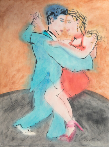 「Sync」というタイトルの絵画 Marcel Garbiによって, オリジナルのアートワーク, 水彩画
