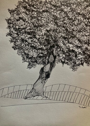 "L’ARBRE EN JUILLET" başlıklı Resim Dominique Corti tarafından, Orijinal sanat, Mürekkep