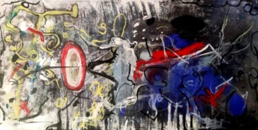 绘画 标题为“wild abstraction 1” 由Karel Stoop, 原创艺术品, 油 安装在木质担架架上