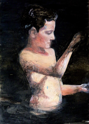 Pintura intitulada "The player" por Wilfrid Moizan, Obras de arte originais, Óleo