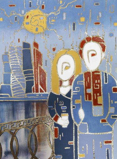 제목이 "Moscow Сity, acryli…"인 미술작품 Yulia Belasla로, 원작, 수채화