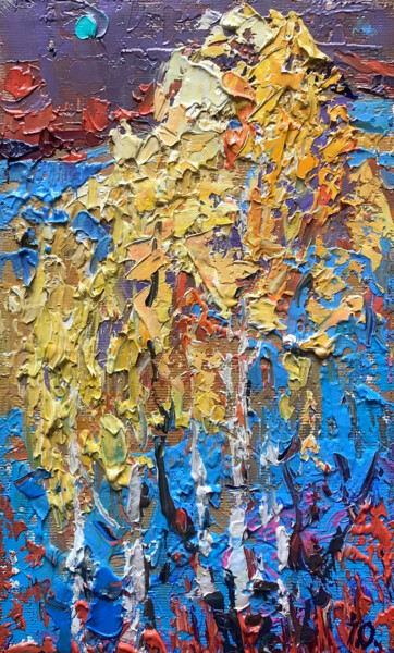 Ζωγραφική με τίτλο "Moonlight Night" από Oleksiy Ivanyuk, Αυθεντικά έργα τέχνης, Λάδι Τοποθετήθηκε στο Ξύλινο φορείο σκελετό