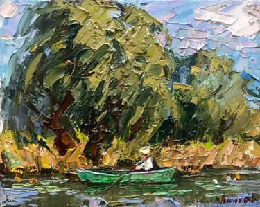 "The Boatman Floats…" başlıklı Tablo Oleksiy Ivanyuk tarafından, Orijinal sanat, Petrol Ahşap Sedye çerçevesi üzerine monte…