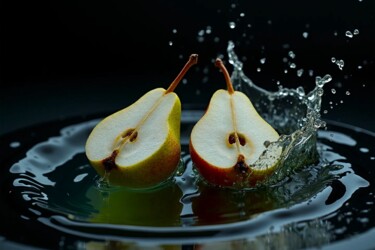 数字艺术 标题为“Pear Halves” 由Vanda Lehel (V A N D E E), 原创艺术品, AI生成的图像
