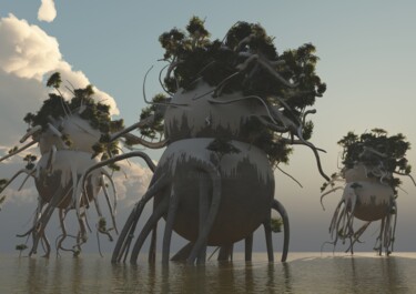 Arte digitale intitolato "Hybrids" da Russell Newell, Opera d'arte originale, Modellazione 3D
