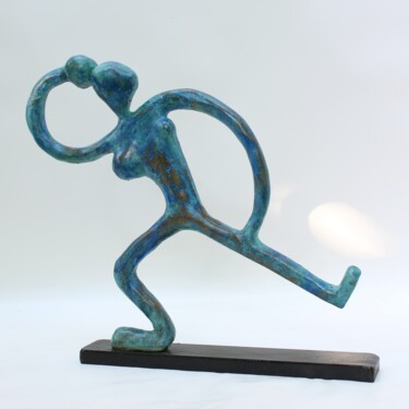 Sculptuur getiteld "Lancer du poids  (n…" door Didier Fournier, Origineel Kunstwerk, Bronzen