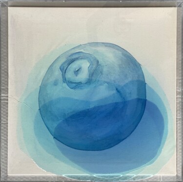 Painting titled "BERRY IN BLUE" by Chiara Roth, Original Artwork, Acrylic Mounted on Plexiglass