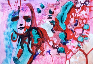 Pintura intitulada "Sad salsa dancer" por Milto Sideris, Obras de arte originais, Acrílico