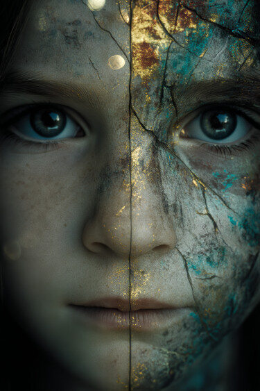 「Stained Glass of Me…」というタイトルのデジタルアーツ Sergei Kozintsevによって, オリジナルのアートワーク, AI生成画像