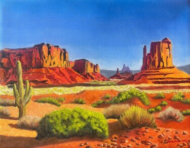Pintura titulada "Desert" por Cecil Williams, Obra de arte original, Oleo