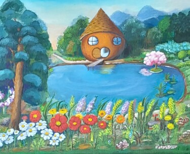 Painting titled "Fairy forest" by Fa Ley, Original Artwork, Acrylic