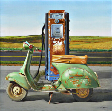 "RUST" başlıklı Tablo Francesco Capello tarafından, Orijinal sanat, Petrol Ahşap Sedye çerçevesi üzerine monte edilmiş