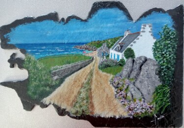 ""Promenade à l'île…" başlıklı Tablo Alain Favé tarafından, Orijinal sanat, Akrilik Taş üzerine monte edilmiş