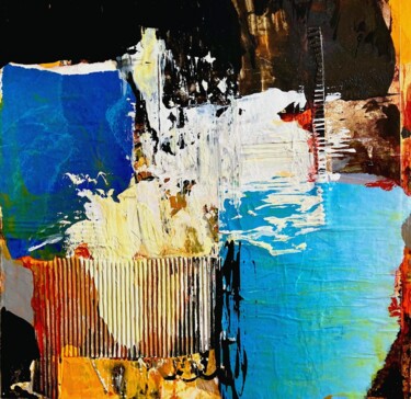 Pittura intitolato "Urban Skies" da Diane Leon, Opera d'arte originale, Acrilico Montato su Telaio per barella in legno
