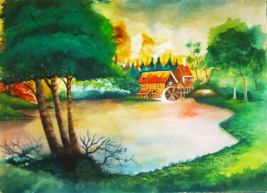 Pintura intitulada "Dreamland" por Kishore Bishoi, Obras de arte originais, Acrílico