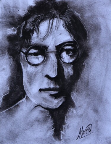 「John Lennon」というタイトルの描画 Alicia Lopezによって, オリジナルのアートワーク, 木炭