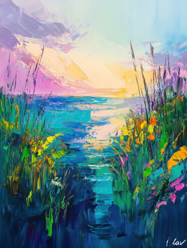 Passage. Bright Textured Colorful Abstract Landscape Art 数字艺术 标题为“Passage. Bright Tex…” 由Irina Lav, 原创艺术品, 数字油画