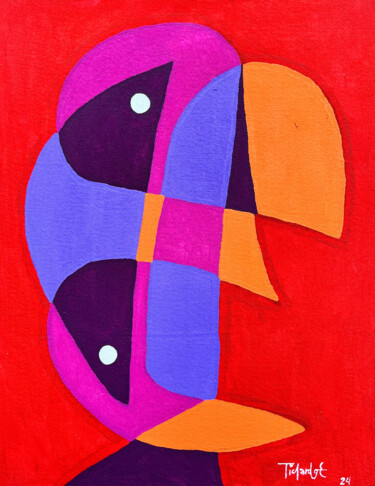 Cuerpo en rojo Pittura intitolato "Cuerpo en rojo" da Enrique Pichardo, Opera d'arte originale, Acrilico