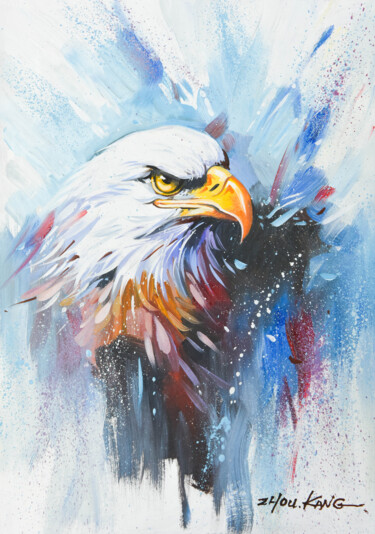 绘画 标题为“eagle2” 由Kang Zhou, 原创艺术品, 油