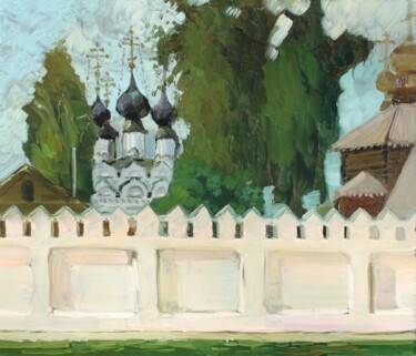 Schilderij getiteld "Троицкий собор. Сол…" door Tat Ana Fedorova Popova, Origineel Kunstwerk, Olie
