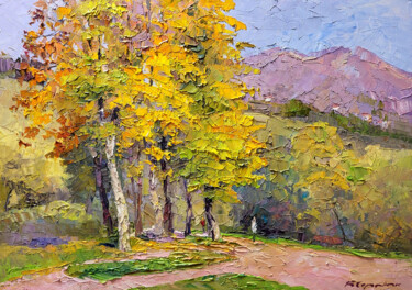 "In the Autumn Park" başlıklı Tablo Boris Serdyuk tarafından, Orijinal sanat, Petrol Ahşap Sedye çerçevesi üzerine monte edi…