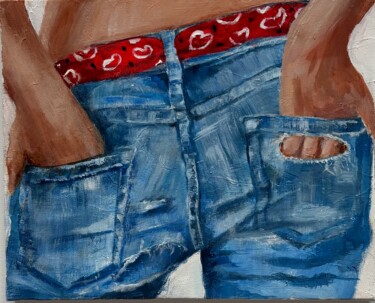 Pintura intitulada "Bandana" por Virginie Px, Obras de arte originais, Acrílico Montado em Armação em madeira