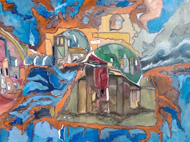 "EPIDAURE" başlıklı Tablo Yannick Cabon tarafından, Orijinal sanat, Akrilik Ahşap Sedye çerçevesi üzerine monte edilmiş