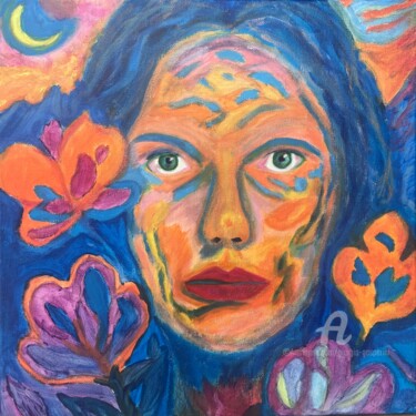 Pittura intitolato "Volto" da Giorgia Gasparini, Opera d'arte originale, Acrilico Montato su Telaio per barella in legno